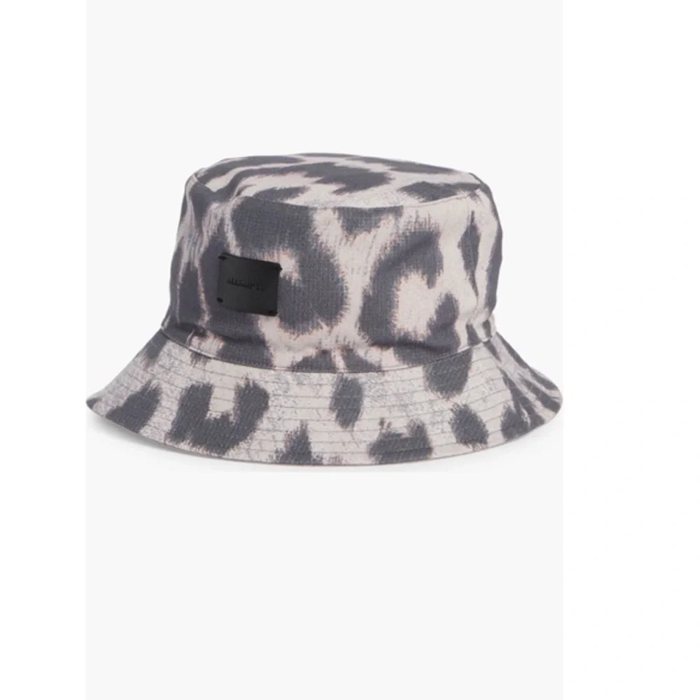 All Saints Gray and Cream Patterned Bucket Hat
